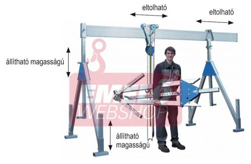 ALUPORTÁLDARU SCH-FN 1T/4M 1 TARTÓVAL, HELYBEN ÁLLÓ KIVITEL, MAGAS, 2320-4020MM OSZTHATÓ